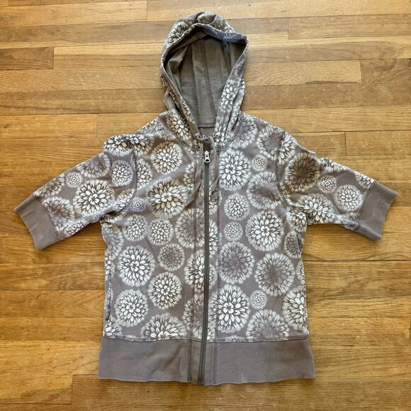 Izod gray white 1/2 sleeve zip up hoodie size medium b13 - Picture 1 of 4